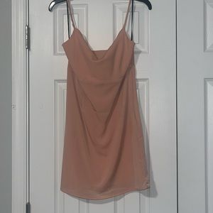 Pink drop neck mini dress